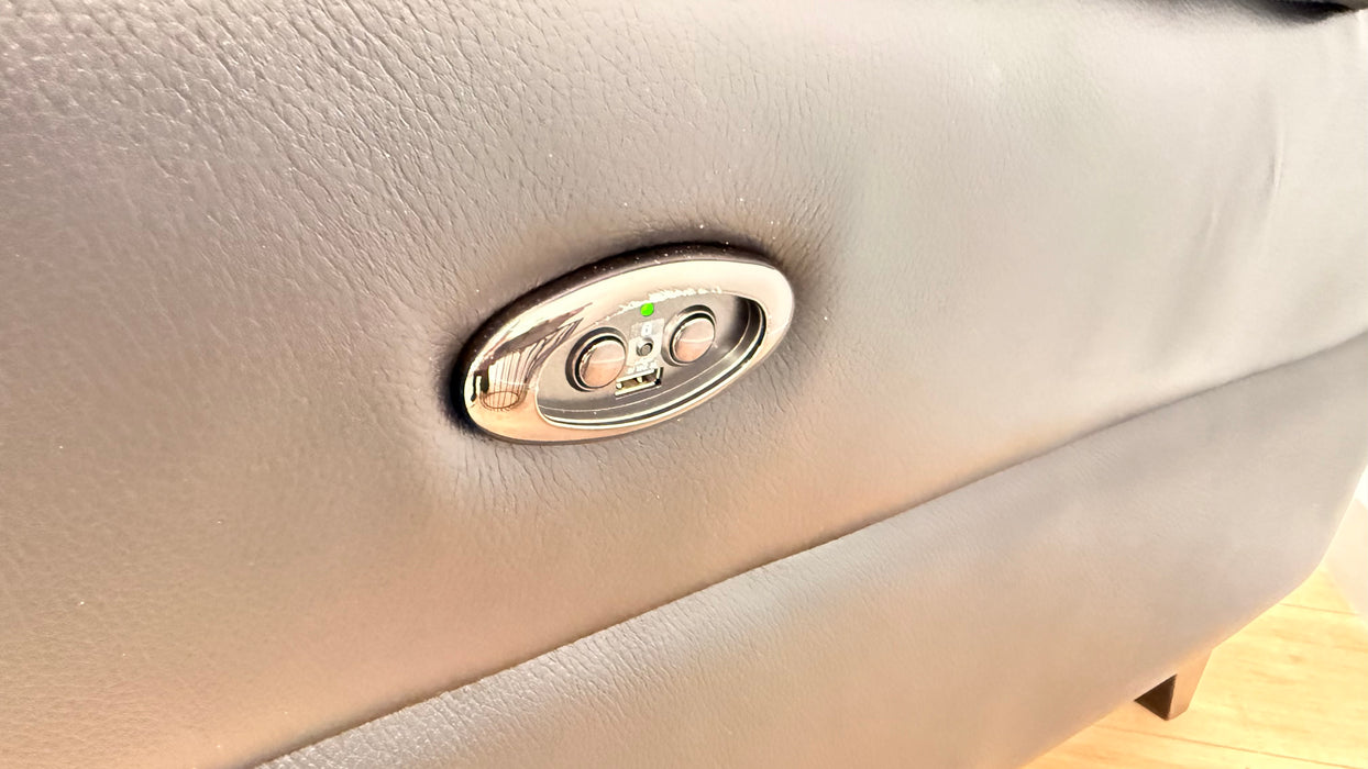 Sofology Lucca 2 Seater Leather Recliner in Trusty Sheen Black