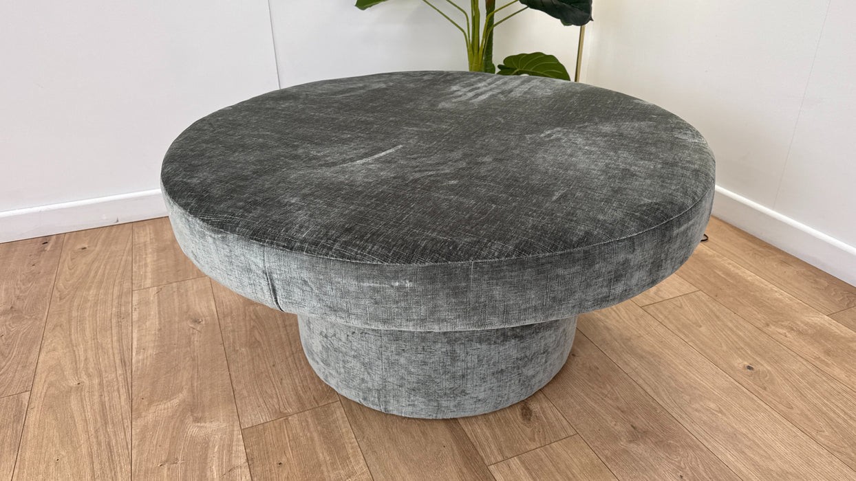 Luella Fabric Footstool in Chenille Alpine Green All Over