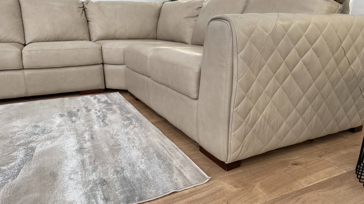 Mazzini 3 Corner 2 - Leather Sofa - Dakota Ice