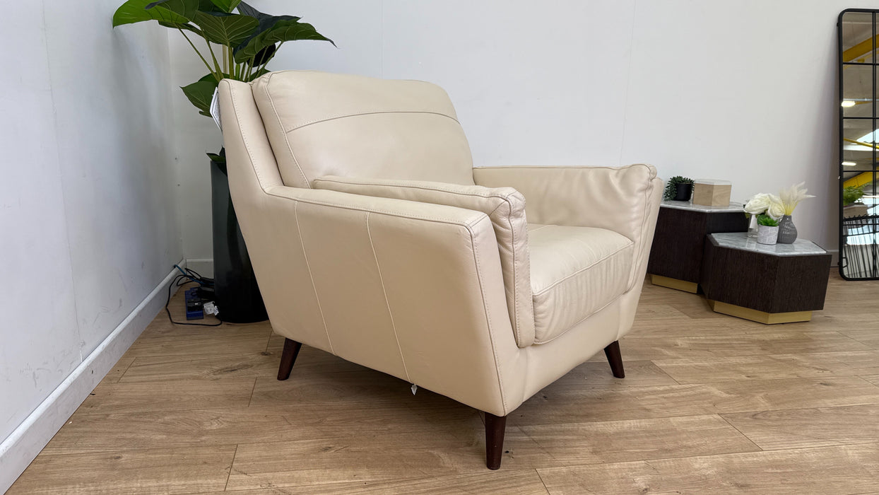 Sofology Fellini Leather Chair Hampshire Cream