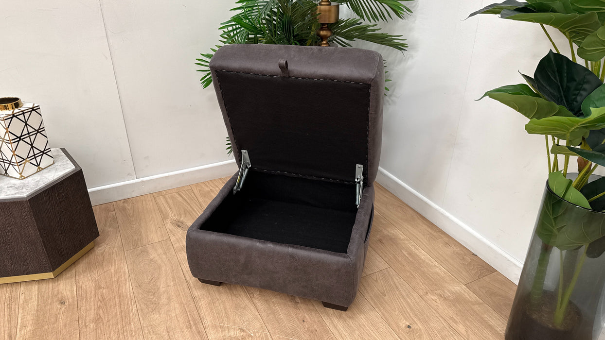 DFS The View Fabric Storage Footstool in Charcoal
