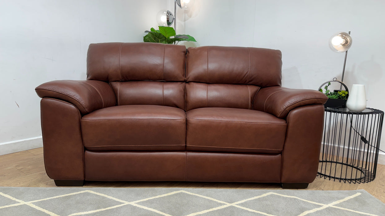 Sofology Santina Leather 3 Seater in Relaxed Soft Brown