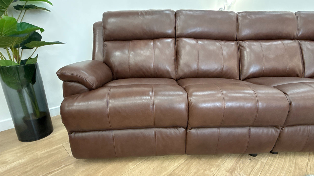 Sofology 6 Seater Leather Sofa in Trusty Sheen Chocolate