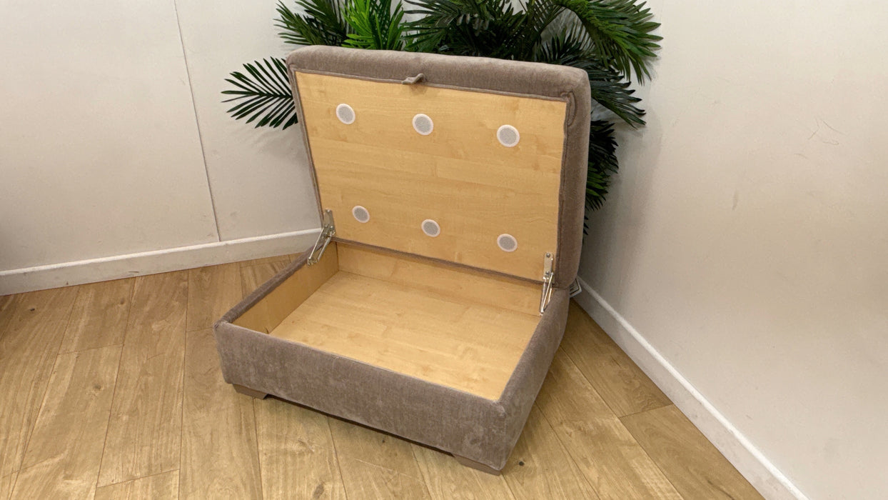Sofology Tallulah Fabric Storage Footstool in Soft Chenille Wicker