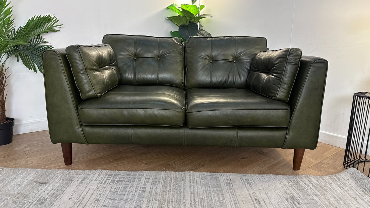 Sofology Cricket Leather 2 Seater in Mix Green