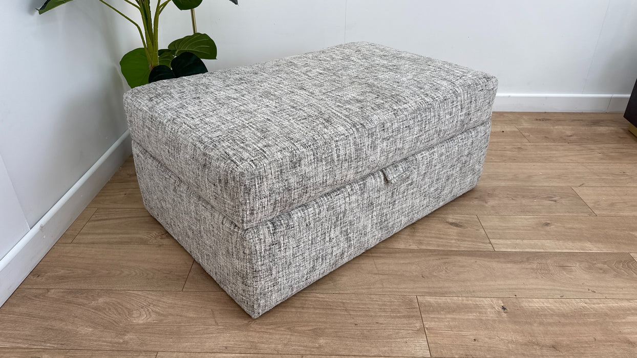 Sofology Cove Fabric Large Storage Footstool in Artisan Chenille Grey