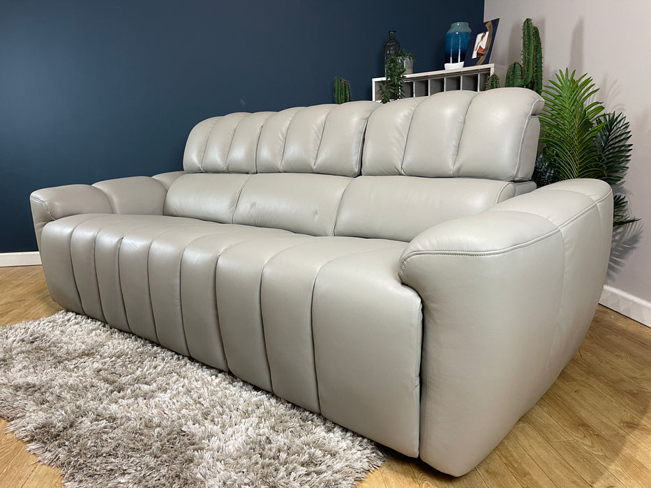 Nobu Leather 3 Seater - Trusty Sheen Lead Grey (WA2)