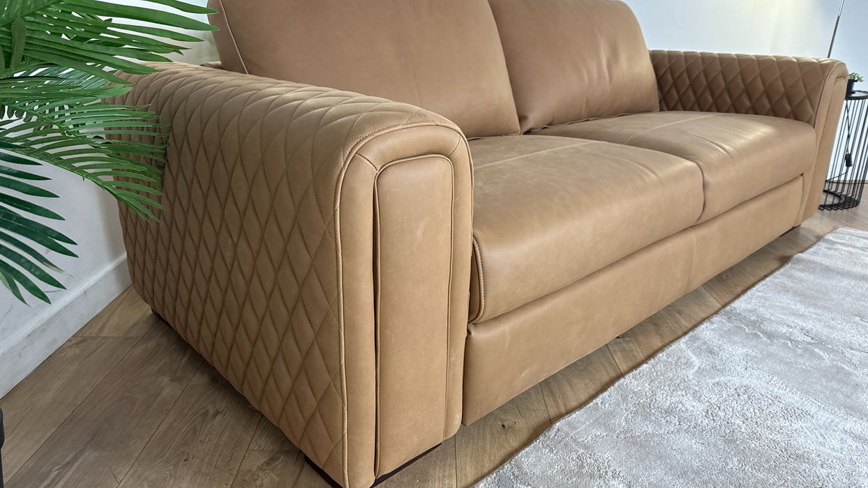 Sofology The Firenze 3 Seater Leather Sofa in Character Vintage Tan