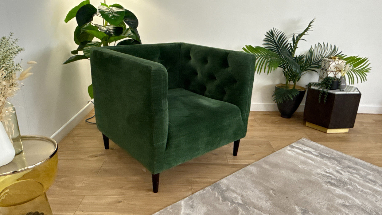 Sofology Bridgerton Fabric Accent Chair in Soft Chenille Moss