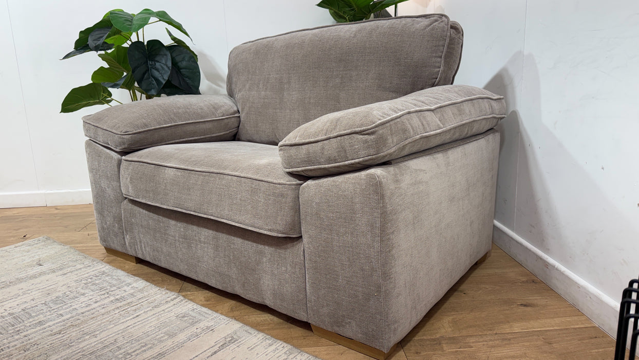 Sofology Brixton Fabric Loveseat in Soft Chenille Wicker Mix