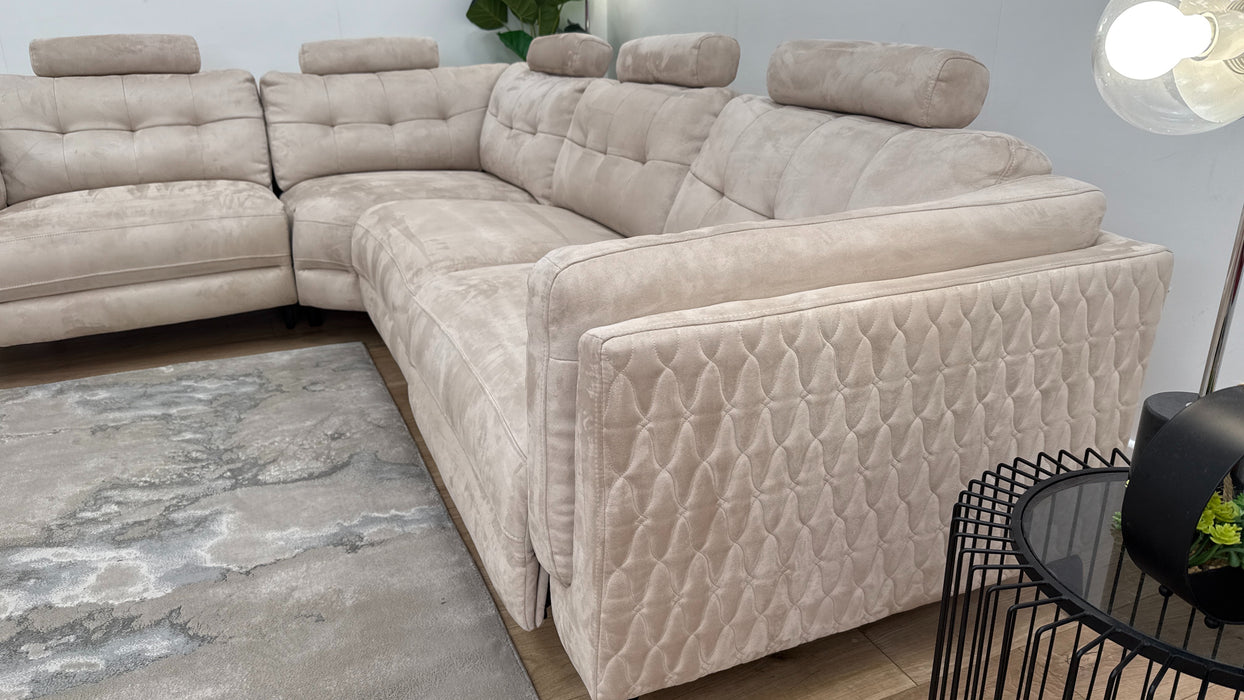 Sofology The Muse 1.5 Corner 3 Fabric Recliner Sofa in Lifestyle Plush Mink