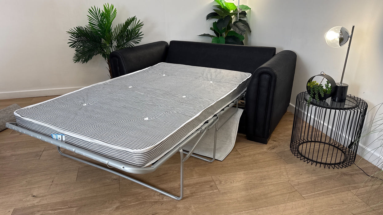 DFS Ollie 2 Seater Sofabed Fabric Sofa in Black/Charcoal Mix