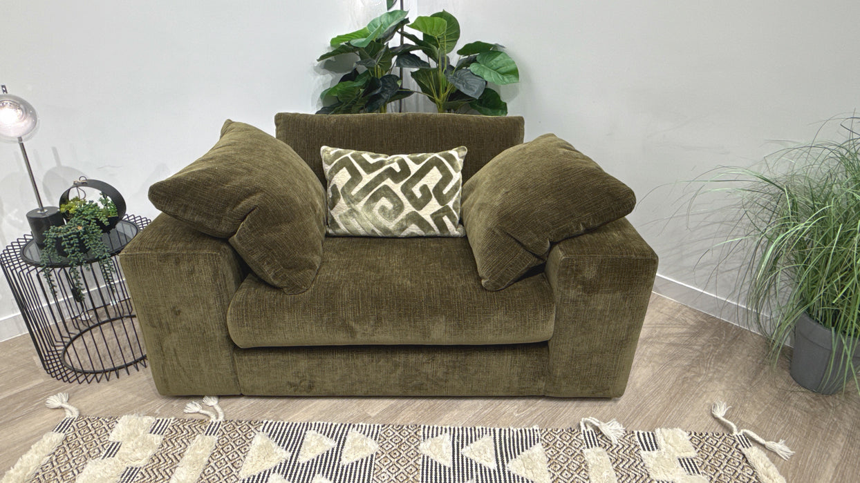 Sofology Harrington Fabric Love Seat in Mulliner Mix Olive