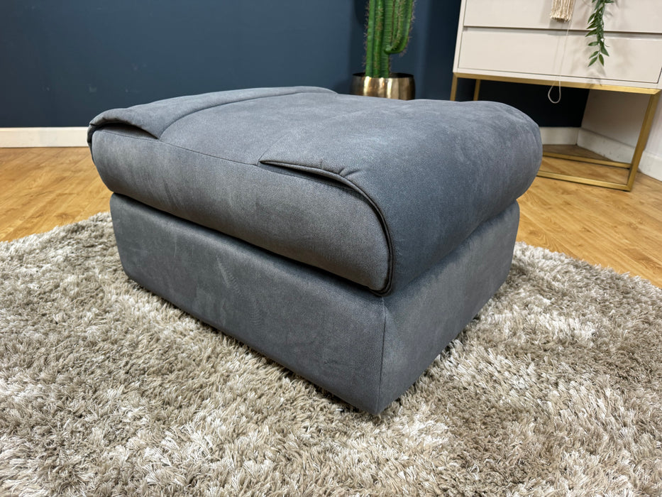 Marvella Fabric Footstool Flecked Fabric Charcoal  (WA2)