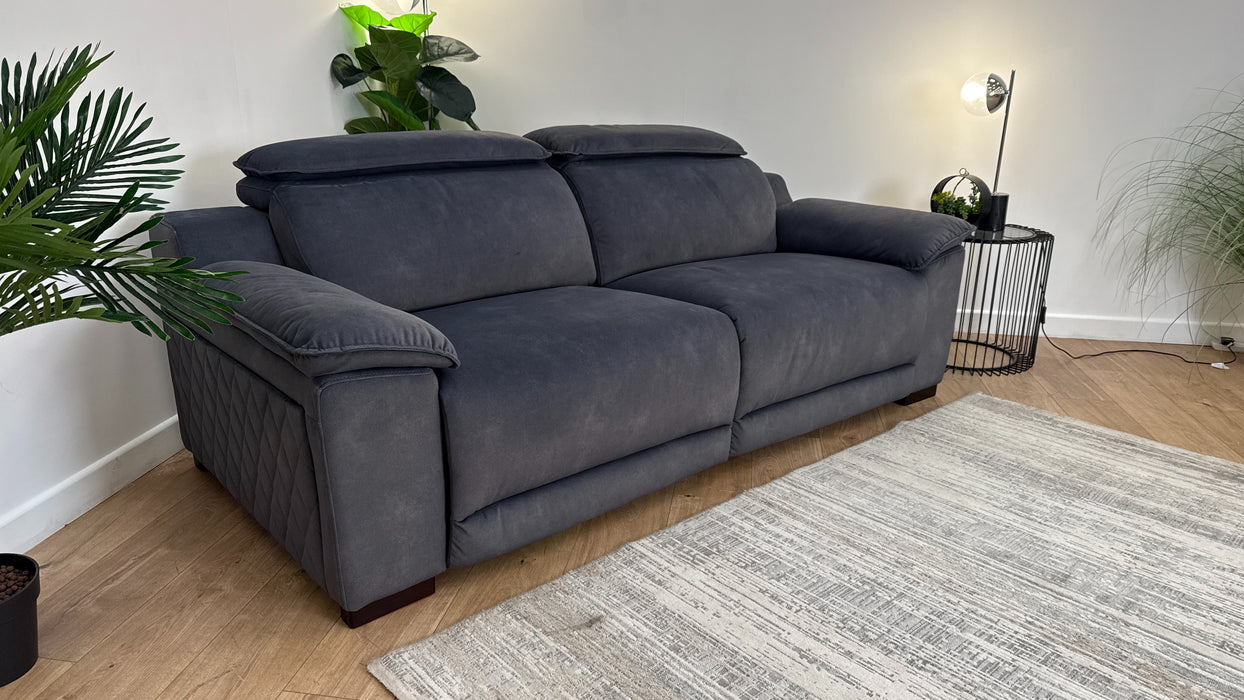 Sofology The Benz 3 Seater Sofa in Lifestyle Flecked Fabric Charcoal