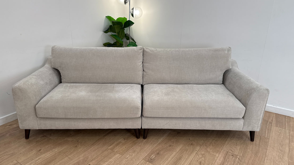 Sofology The Mayfair 4 Seater Split in Soft Chenille Fabric Linen/Pearl Mix