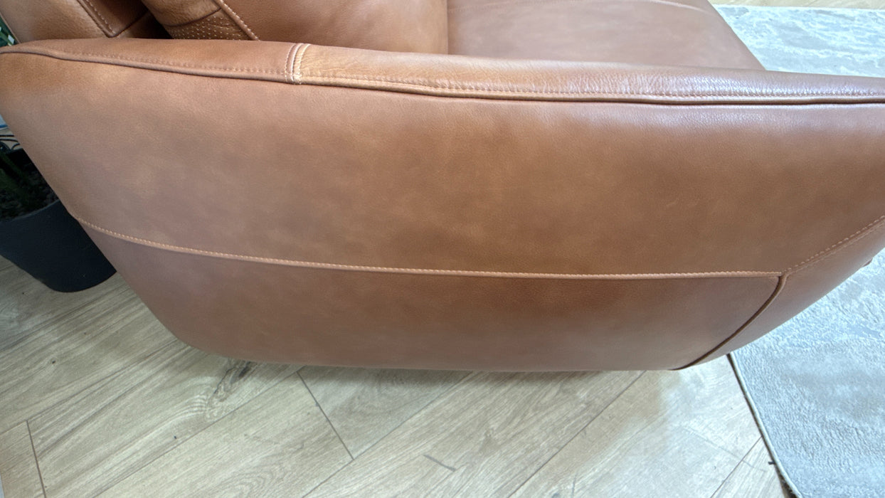 Sofology Adler Leather Loveseat in Relaxed Soft Tan