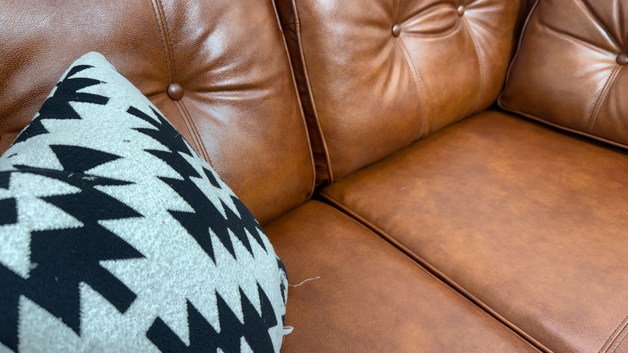 Sofology Cricket Leather 2 Seater in Tan Mix
