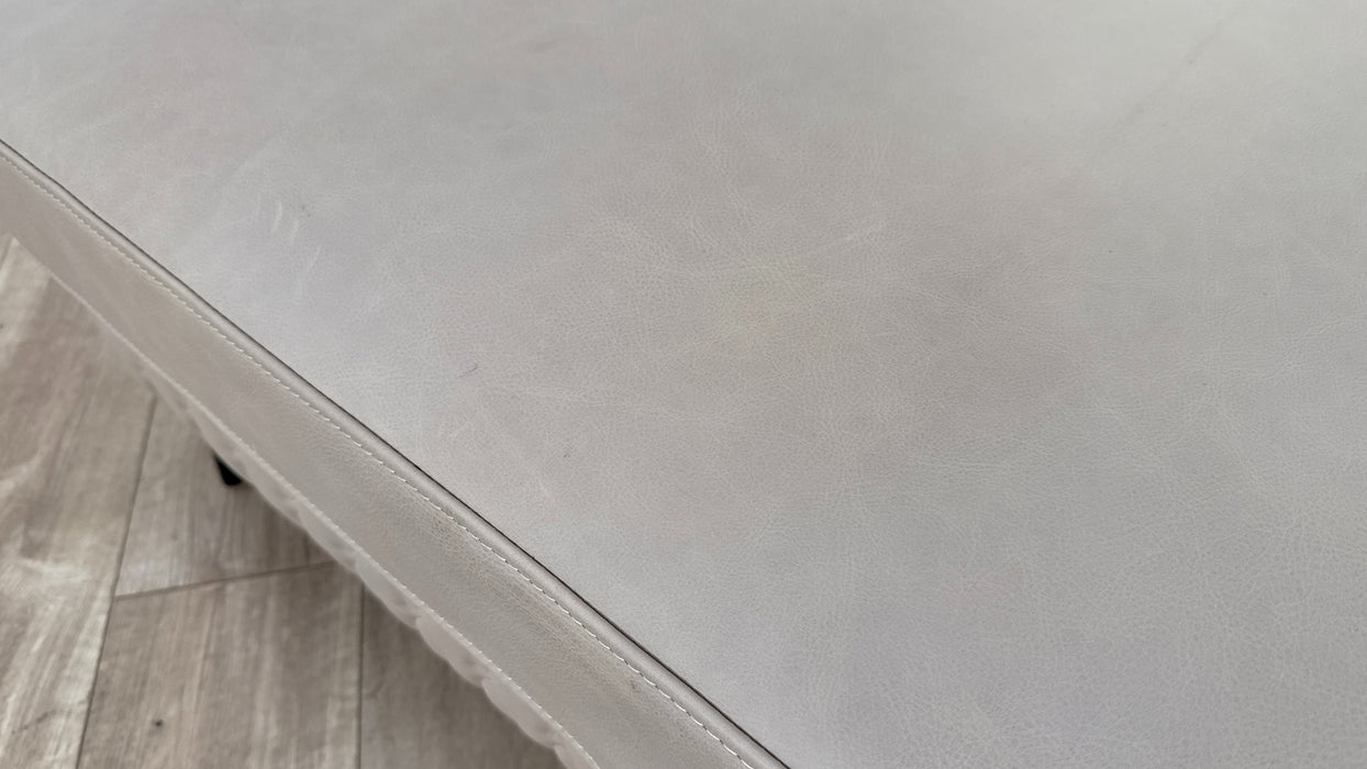 Sofology Muse Leather Designer Footstool in Relaxed Matt Fawn