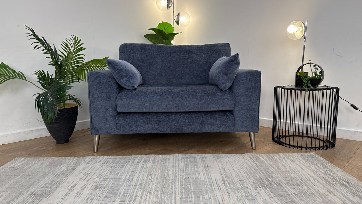 Sofology The Mayfair Fabric Chair in Linen Look Chenille Ocean Blue