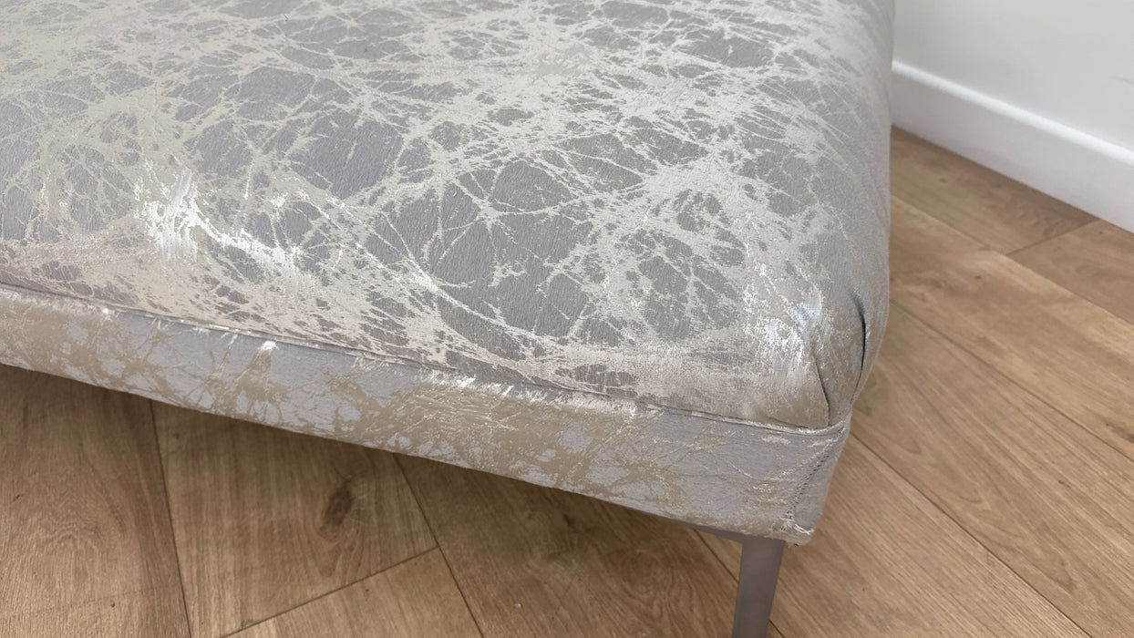 Sofology Rococo Fabric Designer Footstool Foam in Quartz Stone