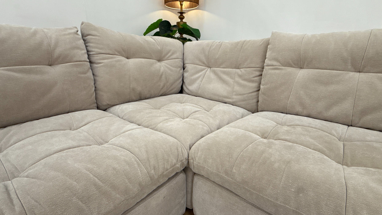 Sofology The Cocoon Fabric 2 Corner 2 in Textured Chenille Stone