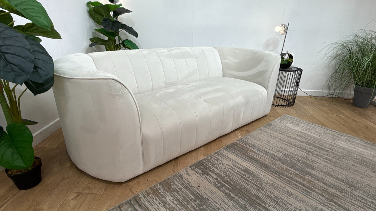 Sofology Fitzrovia Fabric 3 Seater in Matt Velvet Milk Mix
