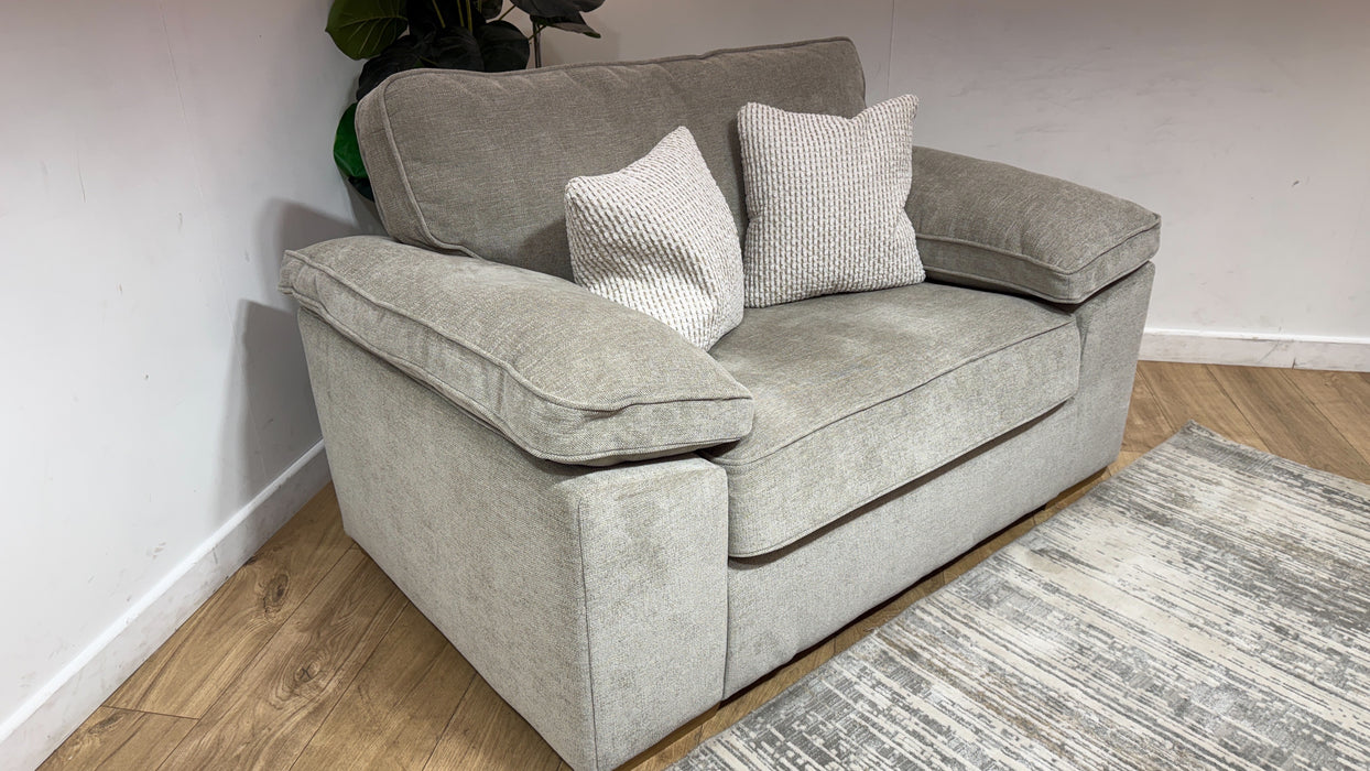 Sofology Brixton Fabric Loveseat in Linen Look Chenille Truffle Mix