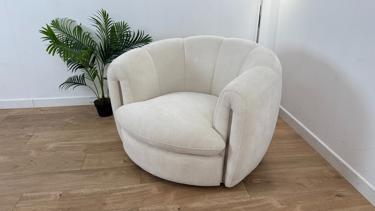 The Empress Swivel Chair- Fabric - oyster