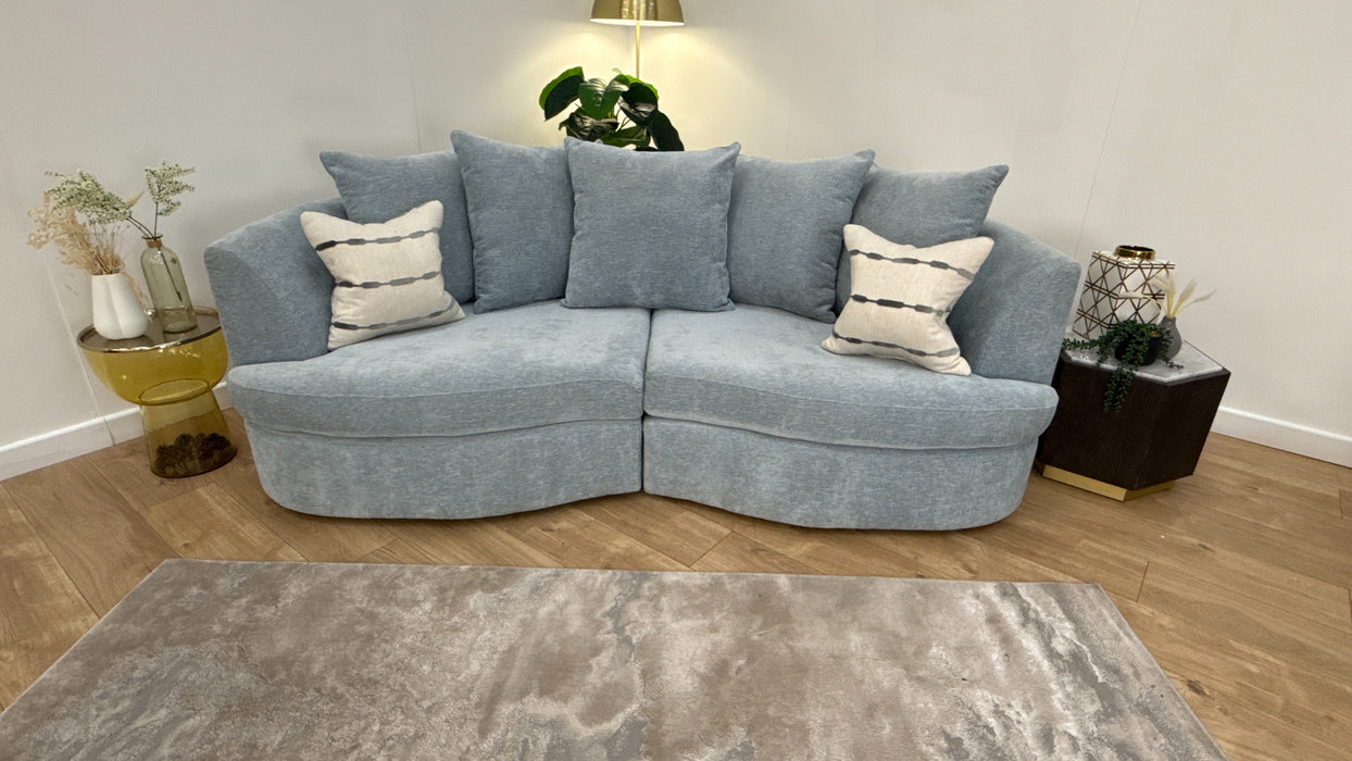 Sofology Chloe Fabric 4 Seater Split Sofa in Chenille Sky