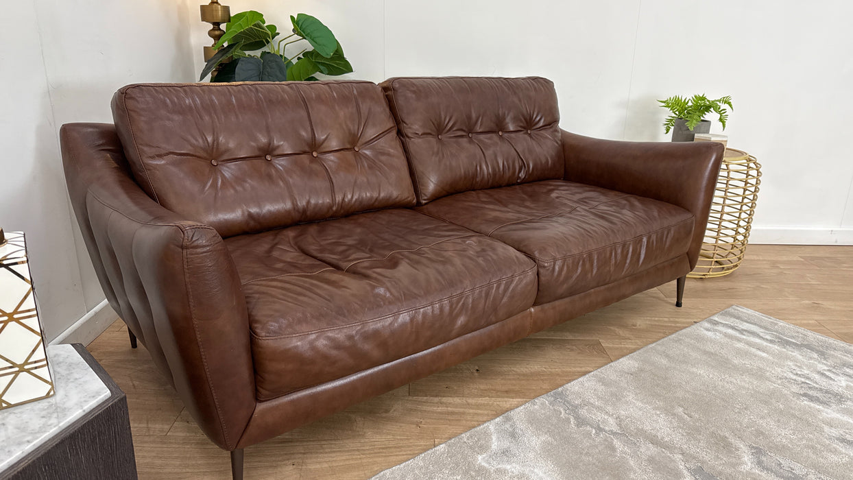 Sofology Cordelia Leather 3 Seater in Alaska Whiskey