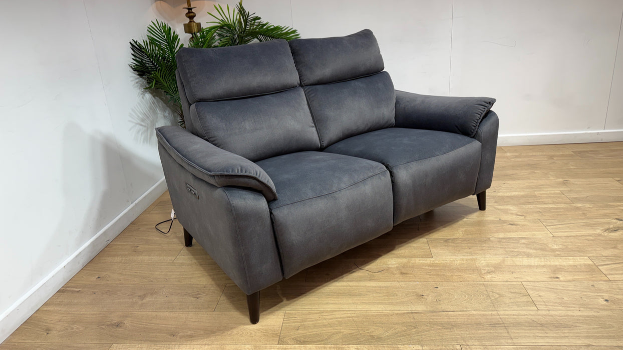 Sofology Arlo Fabric 2 Seater Power Recliner/Headrest in Lifestyle Flecked Charcoal