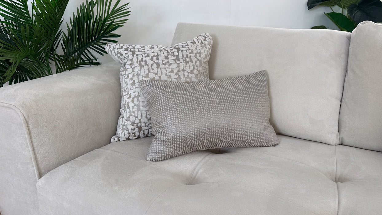 Sofology Ascot Fabric 4 Seater Bench Seat in Soft Sherpa Natural Mix