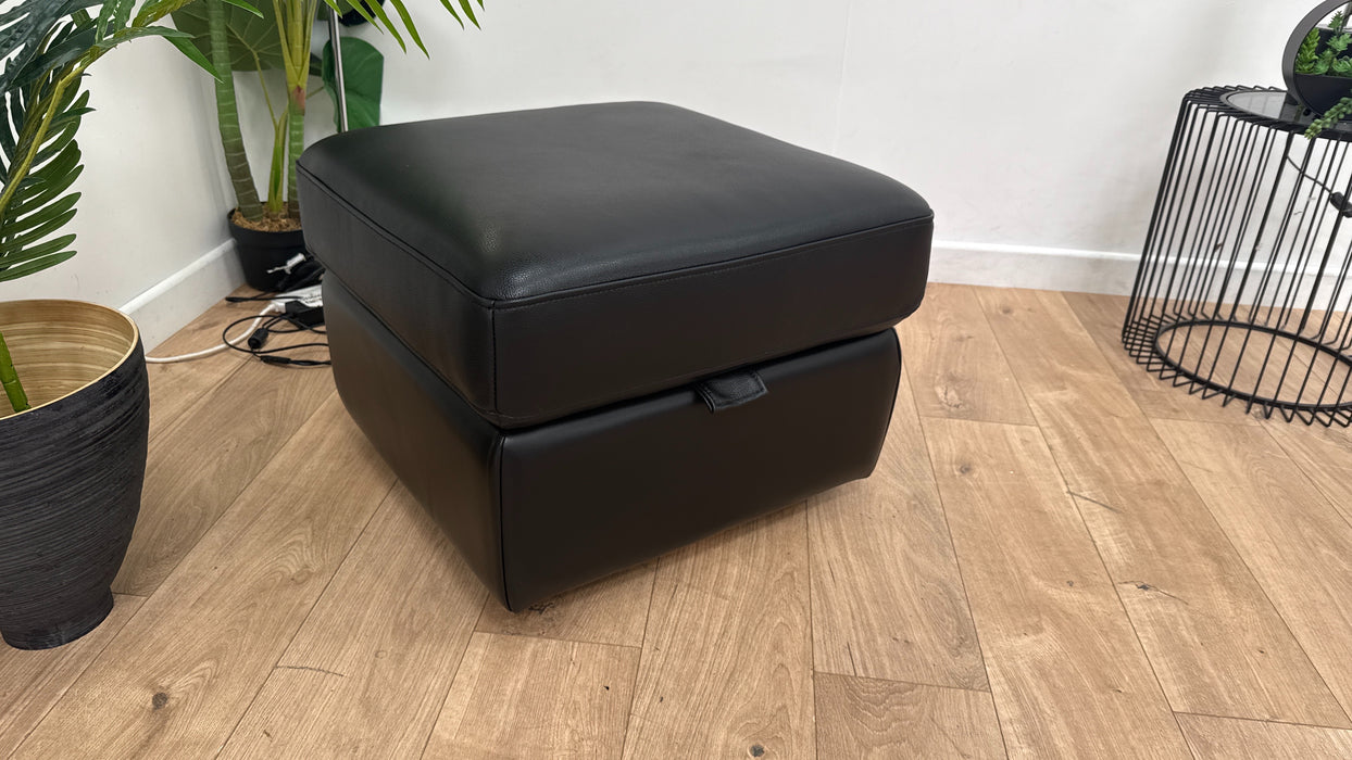 Keagan Storage Footstool in Black