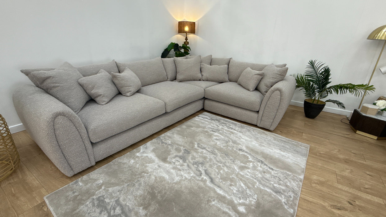 Sofology Marble Arch Fabric 3 Corner 1 in Chunky Boucle Plain Mink