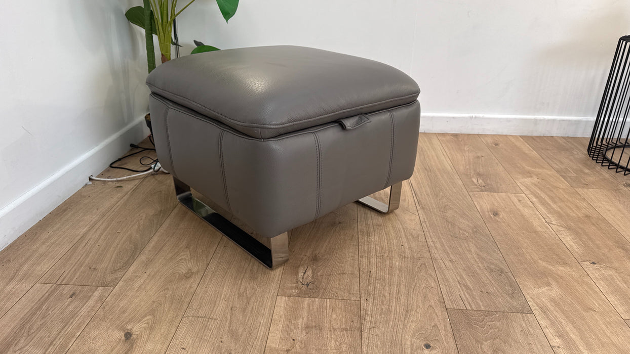 Sofology The Ravello Leather Designer Storage Footstool in Trusty Embossed Elephant