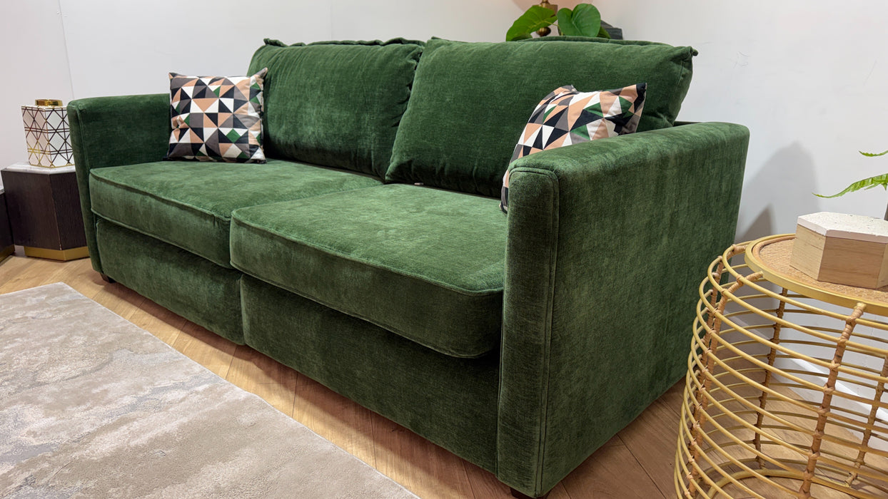 Sofology Piazza Fabric 4 Seater Split Full Back in Aston Chenille Moss/Vento Clay/Rico Olive Mix