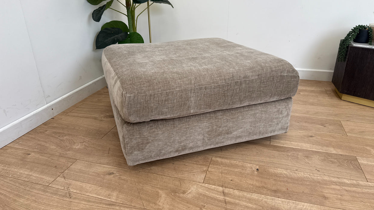 DFS The Lambourn Fabric Footstool in Luxe Chenille Taupe
