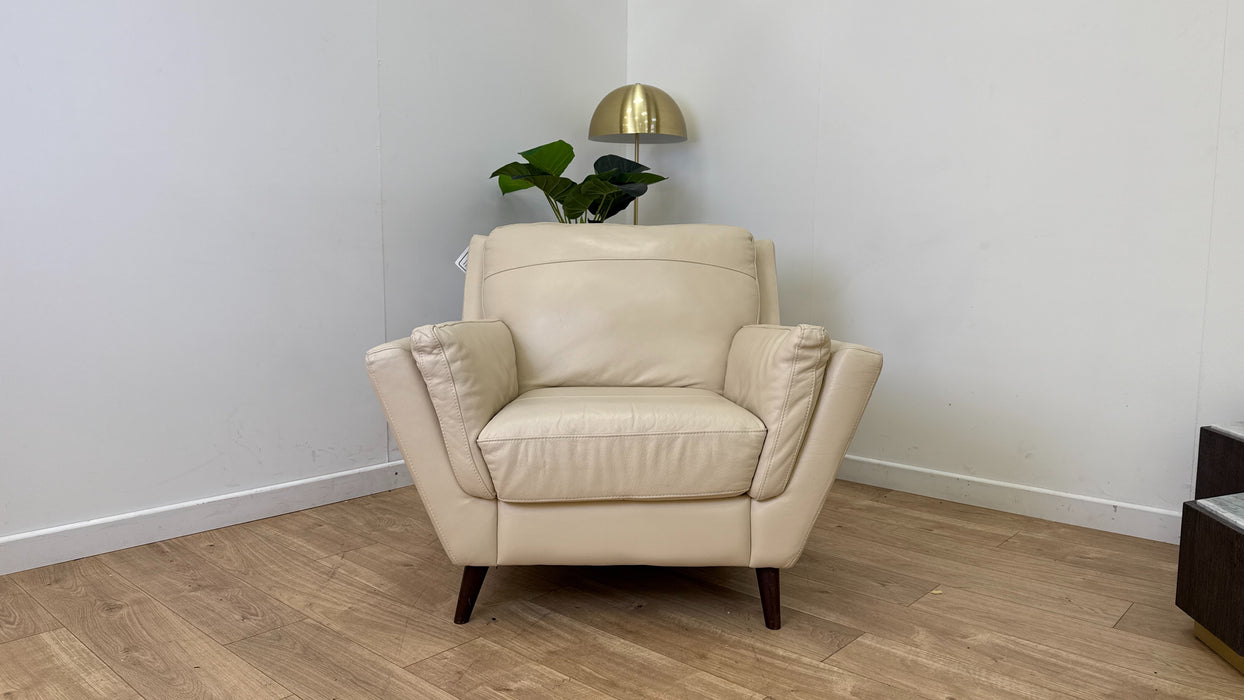 Sofology Fellini Leather Chair Hampshire Cream