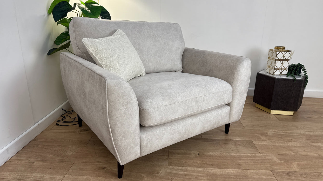 Sofology The Hackney Fabric Loveseat Sprung Seats in Mini Boucle Natural