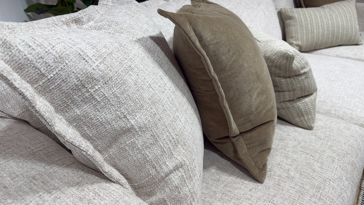 Sofology Cove Fabric Grande Chaise in Artisan Chenille Ecru Mix