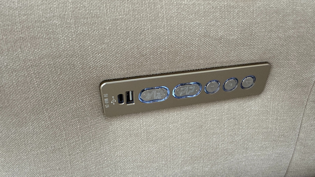 Sofology Kingsbridge Fabric 2.5 Seater Power Recliner/Headrest in Relaxed Chenille Cotton