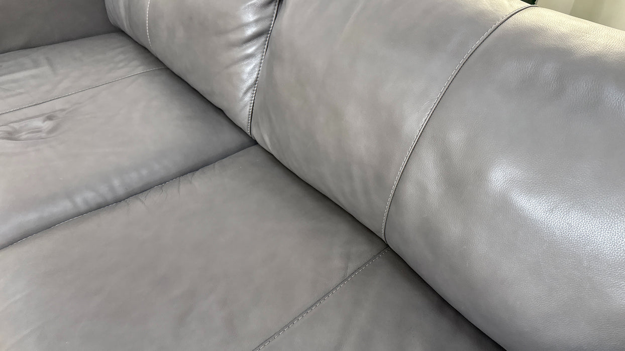 Sofology The Massimo 3 Seater Leather Sofa in Caruso Fog