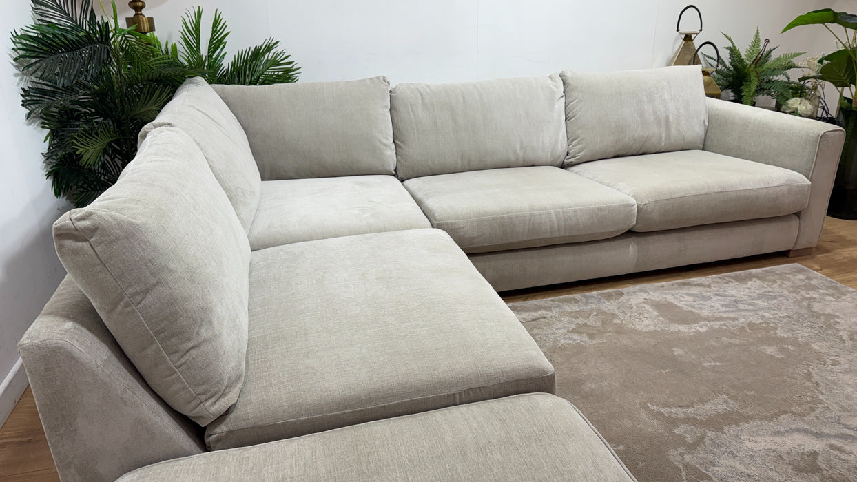 Sofology Majestica Fabric Chaise 1 Corner 3 in Soft-Chenille Linen