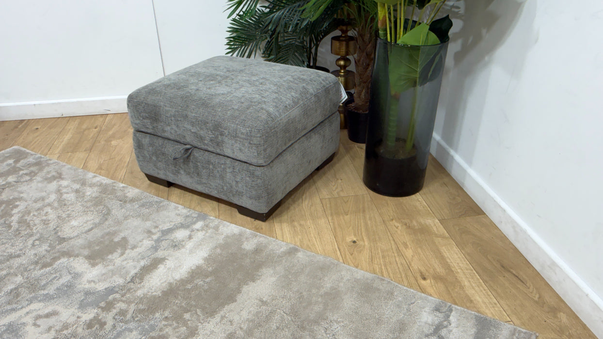 Sofology Elevate Fabric Storage Footstool in Grey