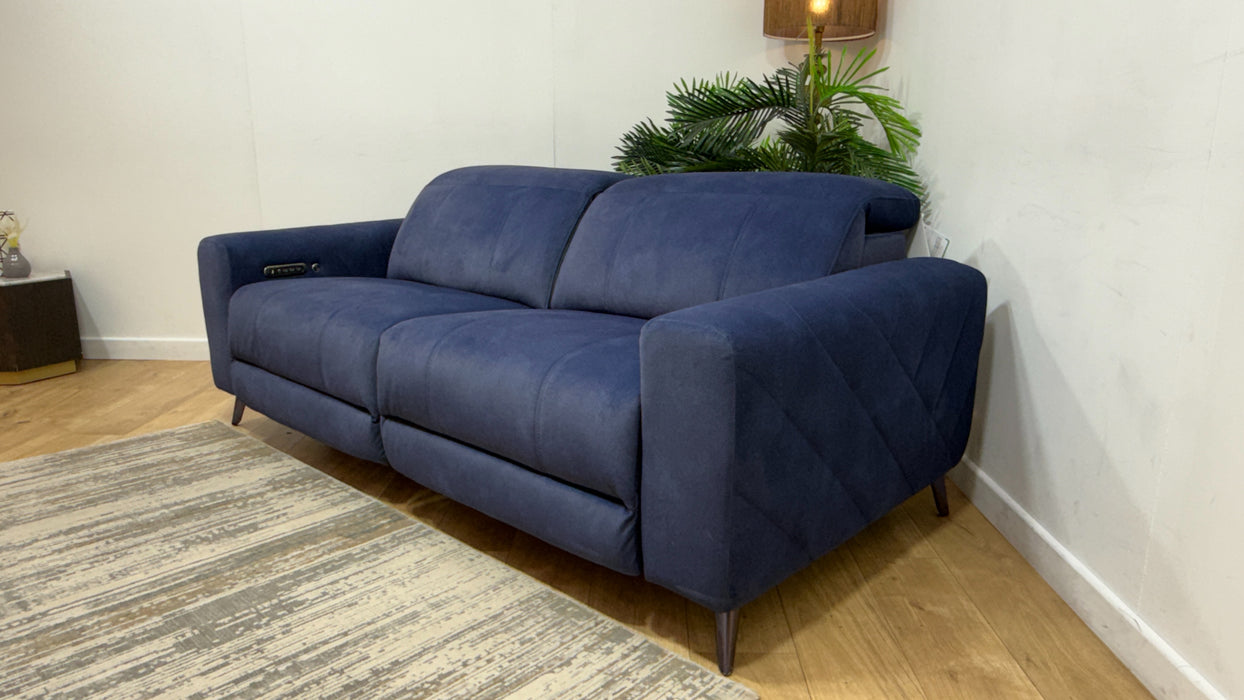 Sofology The Allure Fabric 2.5 Seater Power Recliner/Headrest Heated Seats Lumbar Support in Lifestyle Flecked Navy