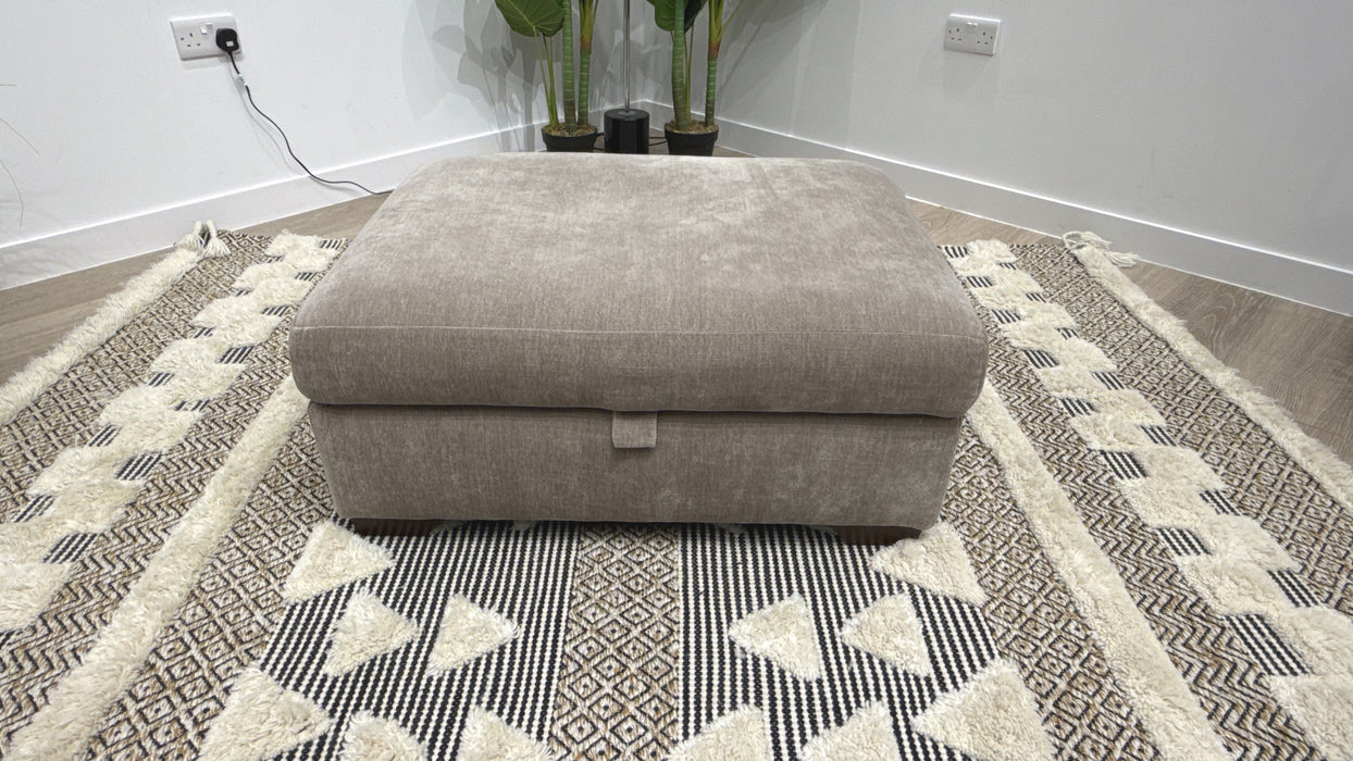 Sofology Tallulah Fabric Storage Footstool in Soft Chenille Wicker