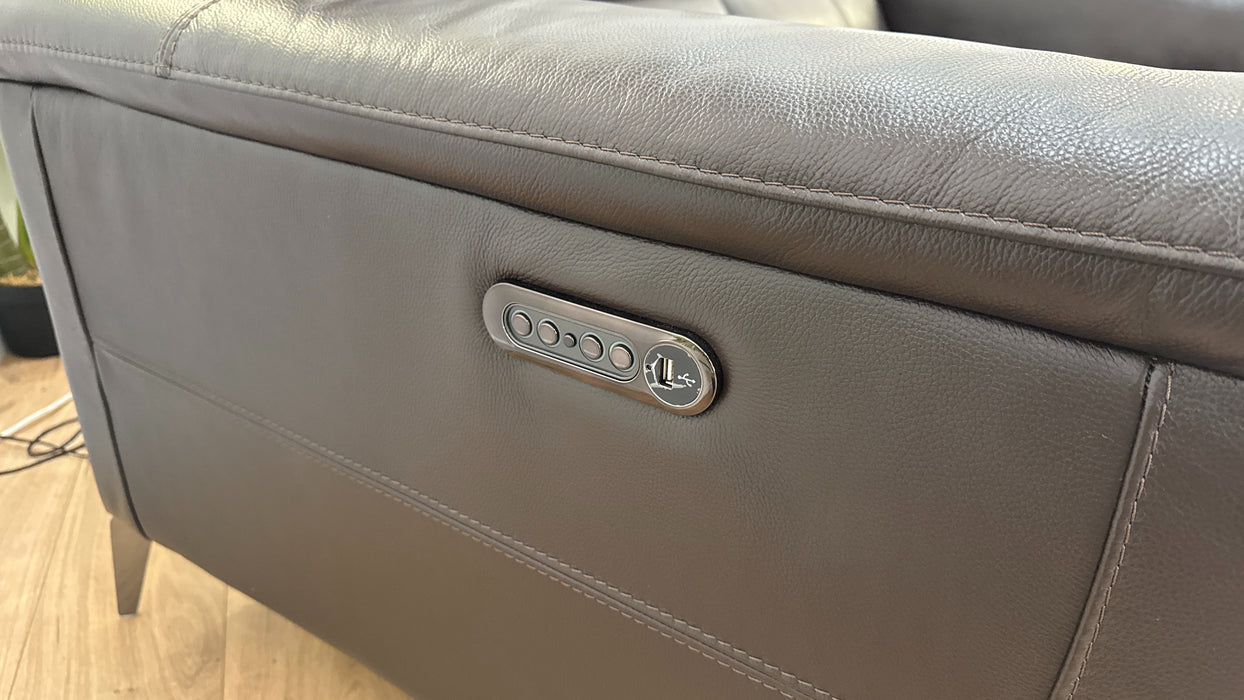 Sofology The Illinois 2 Seater Leather Recliner in Brown