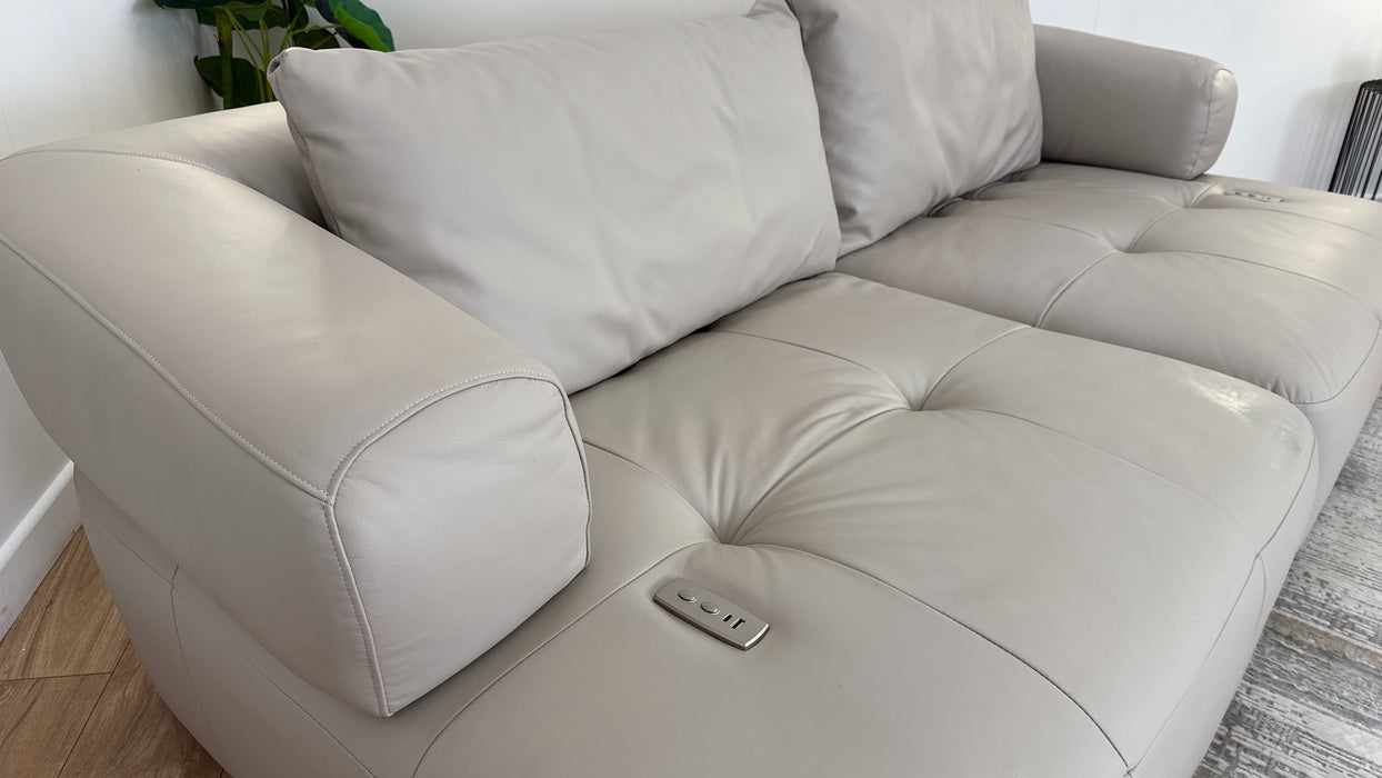 Sofology The Flex Leather 3 Seater Motion Back Large Full Back in Trusty Matt Stone