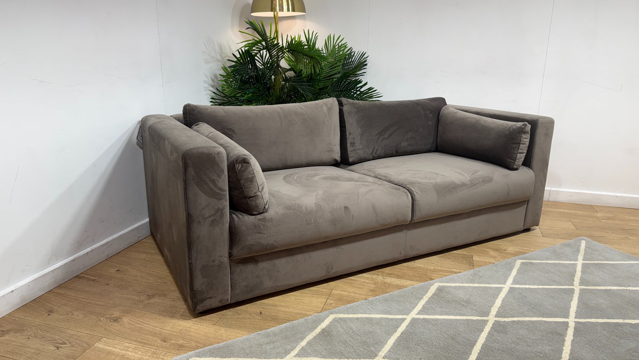 Sofology Strand Fabric 4 Seater in Matt Velvet Mole